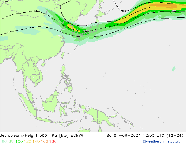 Straalstroom ECMWF za 01.06.2024 12 UTC