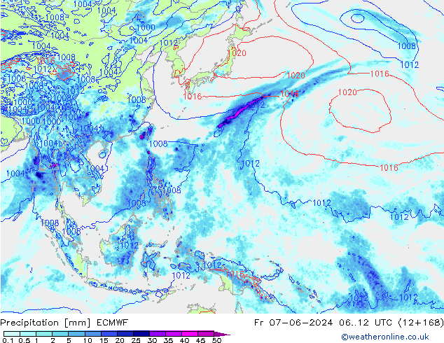 Precipitation ECMWF Fr 07.06.2024 12 UTC