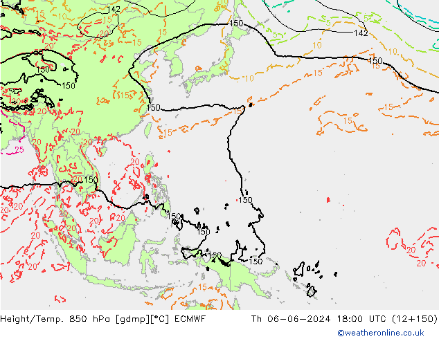 Z500/Rain (+SLP)/Z850 ECMWF чт 06.06.2024 18 UTC