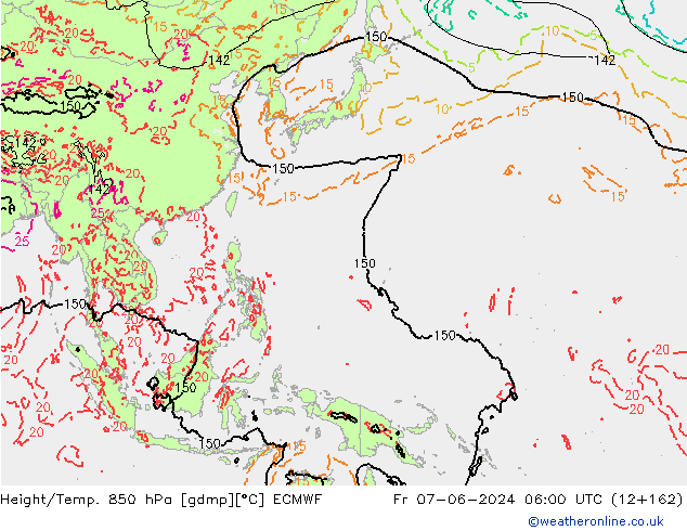 Z500/Rain (+SLP)/Z850 ECMWF Pá 07.06.2024 06 UTC