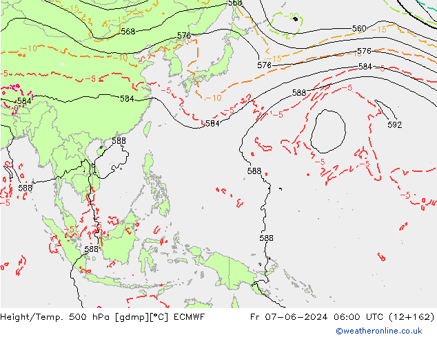 Z500/Rain (+SLP)/Z850 ECMWF Pá 07.06.2024 06 UTC