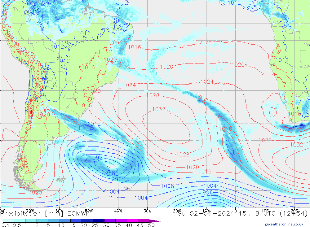 Precipitation ECMWF Su 02.06.2024 18 UTC