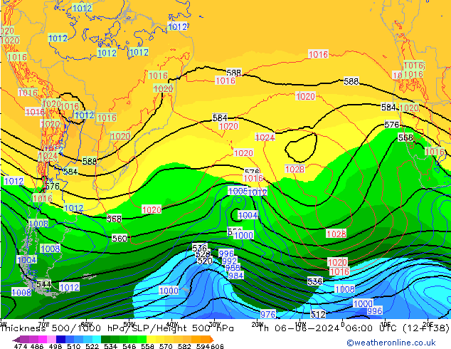 Thck 500-1000hPa ECMWF Th 06.06.2024 06 UTC