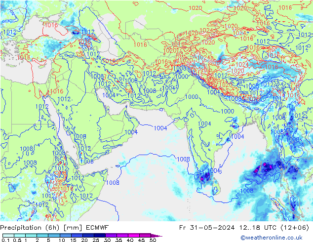 Z500/Rain (+SLP)/Z850 ECMWF  31.05.2024 18 UTC