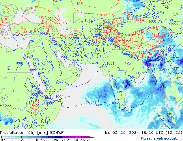 Z500/Rain (+SLP)/Z850 ECMWF Mo 03.06.2024 00 UTC