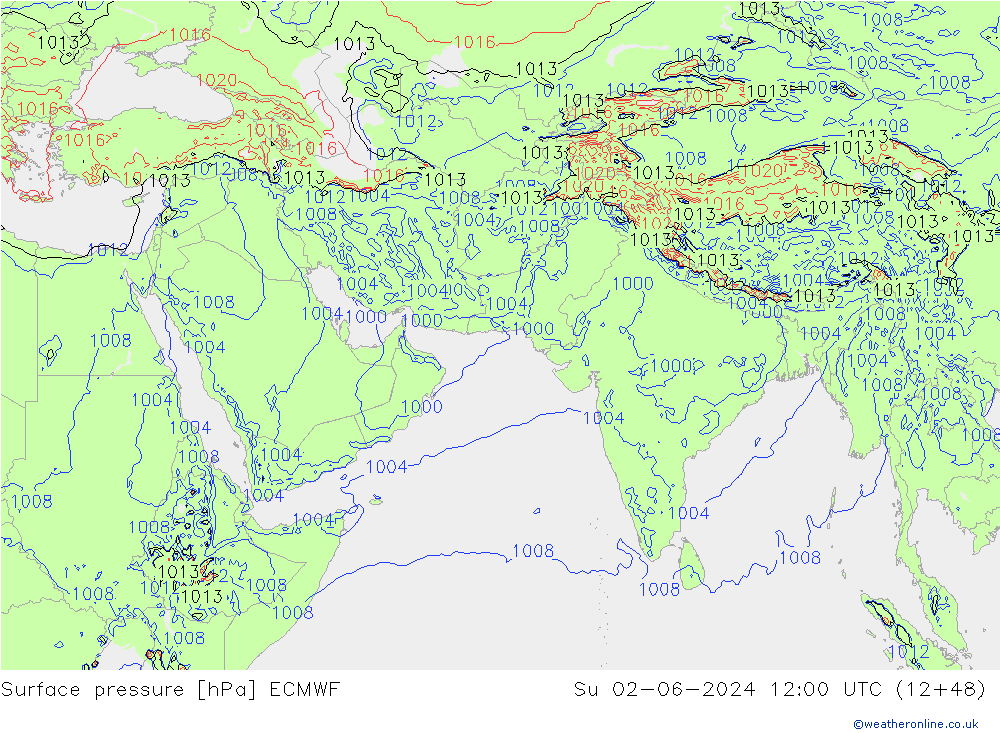 ciśnienie ECMWF nie. 02.06.2024 12 UTC