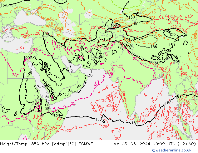 Z500/Rain (+SLP)/Z850 ECMWF Mo 03.06.2024 00 UTC