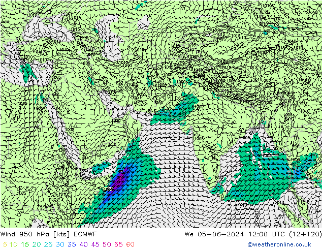 Prec 6h/Wind 10m/950 ECMWF  05.06.2024 12 UTC