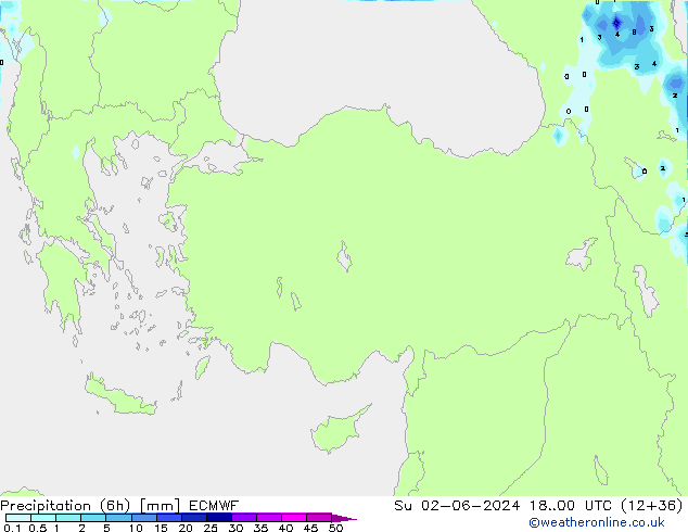 Z500/Yağmur (+YB)/Z850 ECMWF Paz 02.06.2024 00 UTC