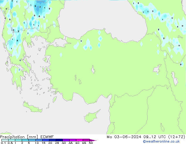 Yağış ECMWF Pzt 03.06.2024 12 UTC