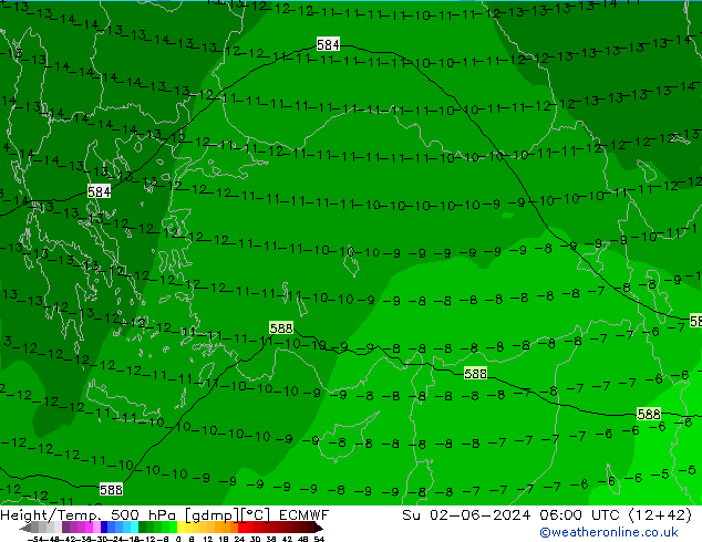 Z500/Rain (+SLP)/Z850 ECMWF Su 02.06.2024 06 UTC