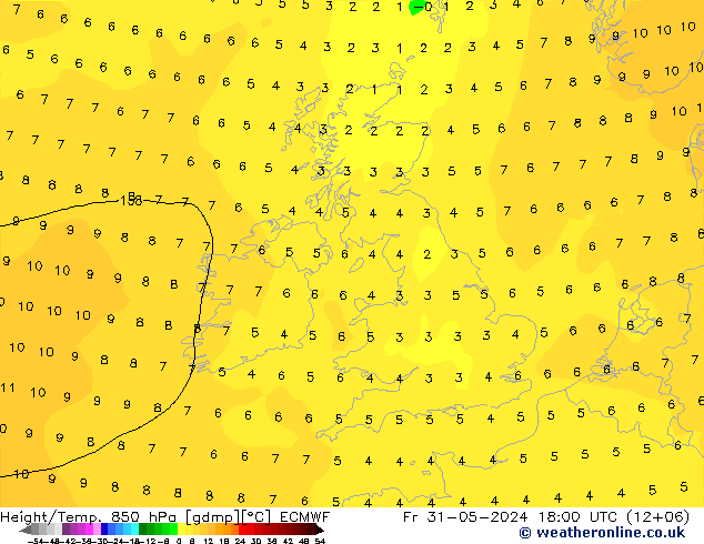 Z500/Rain (+SLP)/Z850 ECMWF  31.05.2024 18 UTC