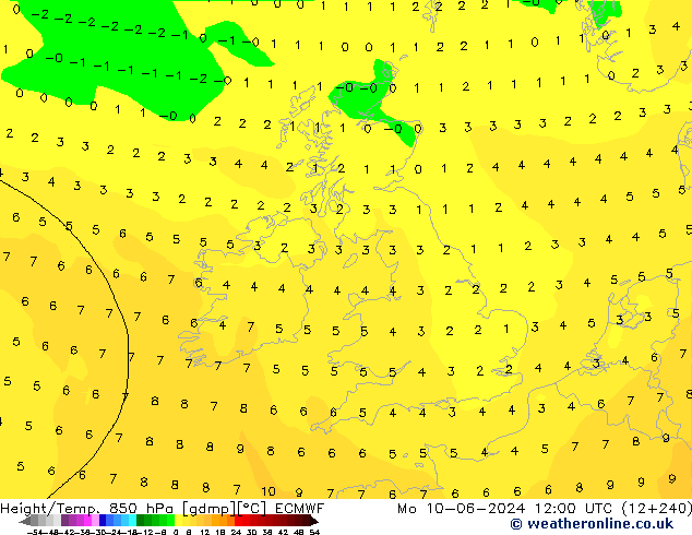 Z500/Rain (+SLP)/Z850 ECMWF lun 10.06.2024 12 UTC