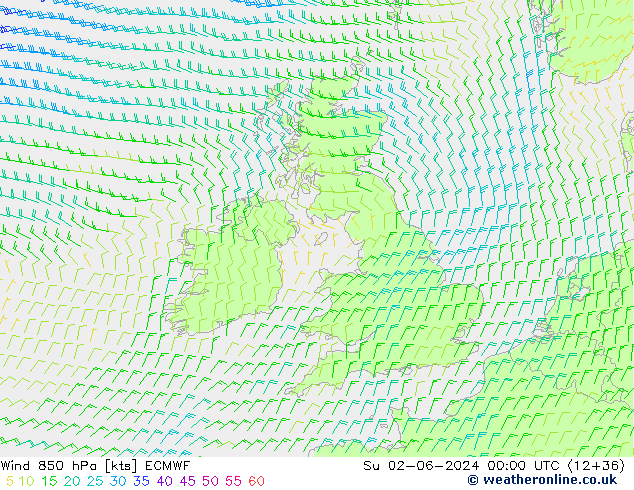 Vent 850 hPa ECMWF dim 02.06.2024 00 UTC