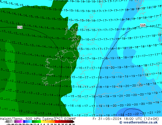 Z500/Rain (+SLP)/Z850 ECMWF vie 31.05.2024 18 UTC