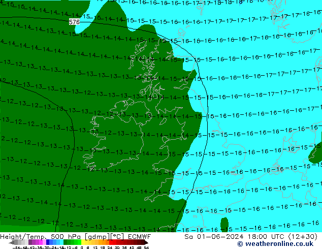 Z500/Rain (+SLP)/Z850 ECMWF Sa 01.06.2024 18 UTC