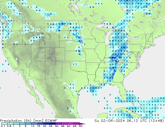 Z500/Rain (+SLP)/Z850 ECMWF Su 02.06.2024 12 UTC