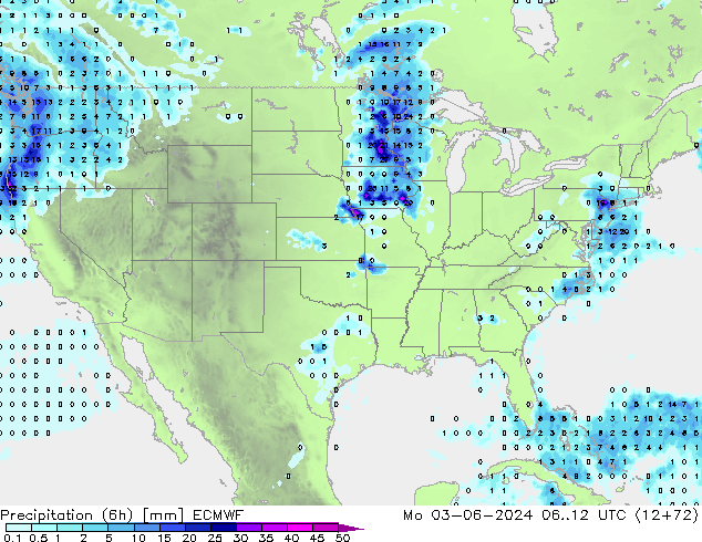 Z500/Rain (+SLP)/Z850 ECMWF Mo 03.06.2024 12 UTC