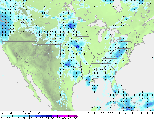 Precipitazione ECMWF dom 02.06.2024 21 UTC