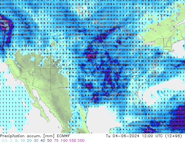 Precipitation accum. ECMWF Ter 04.06.2024 12 UTC