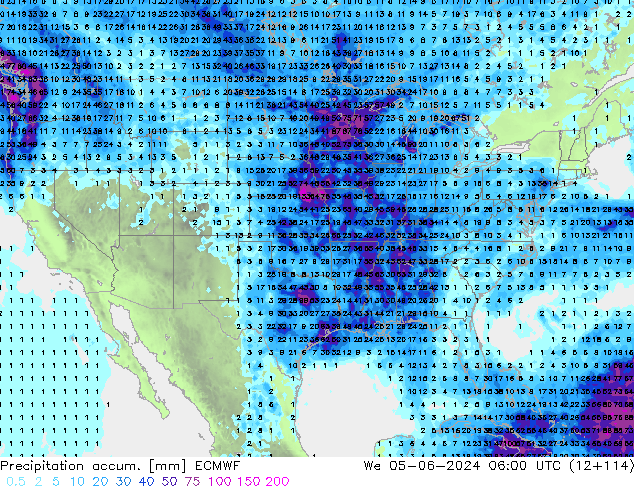 Precipitation accum. ECMWF We 05.06.2024 06 UTC