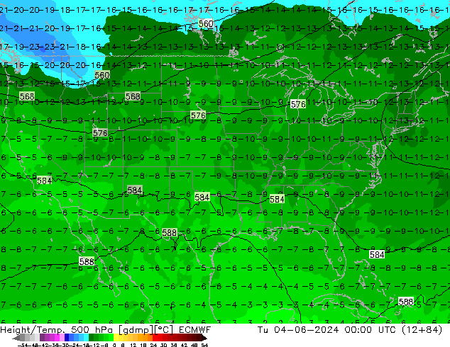 Z500/Yağmur (+YB)/Z850 ECMWF Sa 04.06.2024 00 UTC