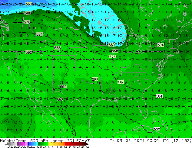 Z500/Rain (+SLP)/Z850 ECMWF  06.06.2024 00 UTC