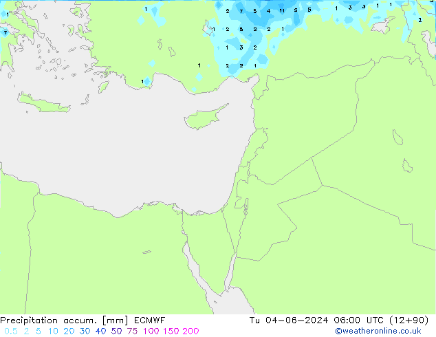 Precipitación acum. ECMWF mar 04.06.2024 06 UTC