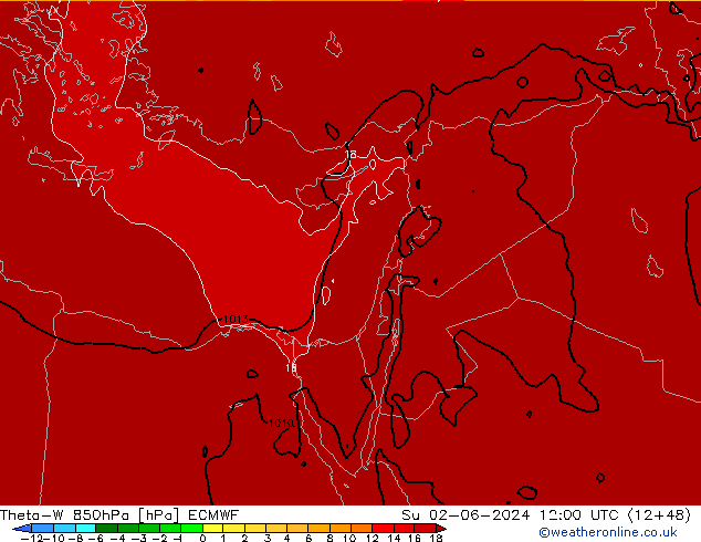 Theta-W 850hPa ECMWF  02.06.2024 12 UTC