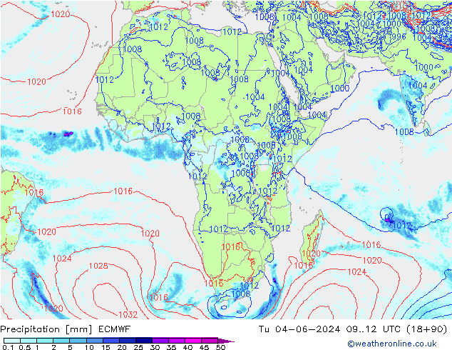 Precipitación ECMWF mar 04.06.2024 12 UTC