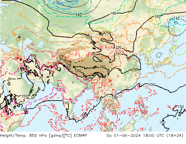 Z500/Rain (+SLP)/Z850 ECMWF Sa 01.06.2024 18 UTC