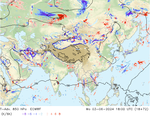 T-Adv. 850 hPa ECMWF Po 03.06.2024 18 UTC