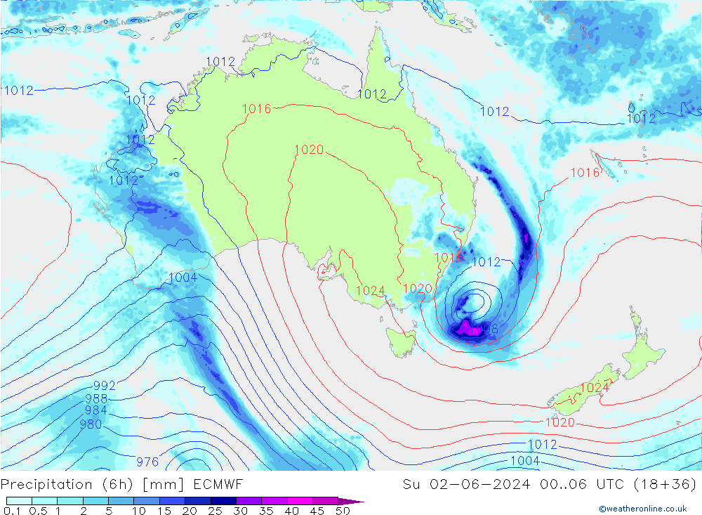 Z500/Rain (+SLP)/Z850 ECMWF dom 02.06.2024 06 UTC