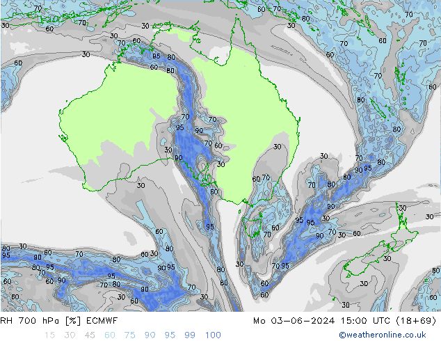 RH 700 hPa ECMWF Po 03.06.2024 15 UTC