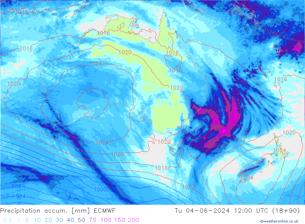 Precipitation accum. ECMWF mar 04.06.2024 12 UTC