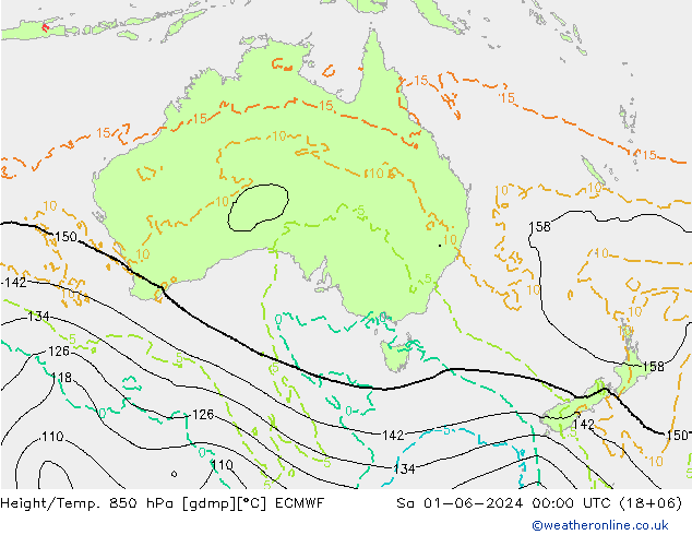Height/Temp. 850 hPa ECMWF Sa 01.06.2024 00 UTC