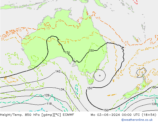 Z500/Rain (+SLP)/Z850 ECMWF lun 03.06.2024 00 UTC