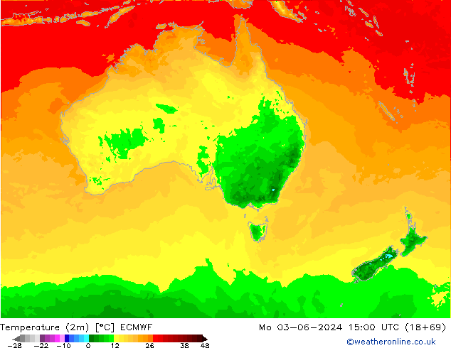 карта температуры ECMWF пн 03.06.2024 15 UTC