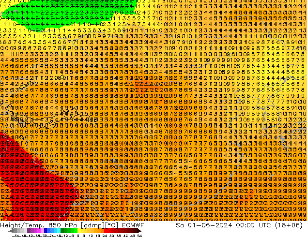 Z500/Rain (+SLP)/Z850 ECMWF 星期六 01.06.2024 00 UTC