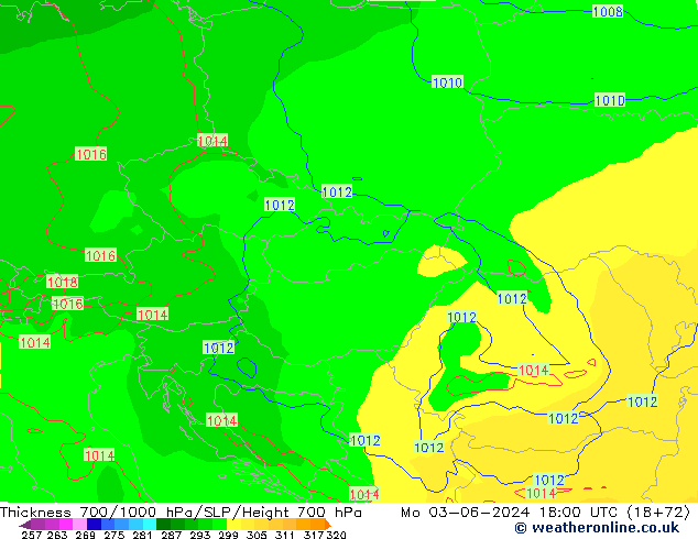 Thck 700-1000 hPa ECMWF Mo 03.06.2024 18 UTC