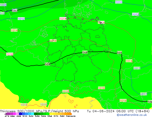 500-1000 hPa Kalınlığı ECMWF Sa 04.06.2024 06 UTC