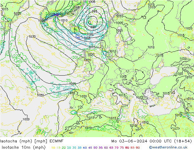 Isotachs (mph) ECMWF Mo 03.06.2024 00 UTC