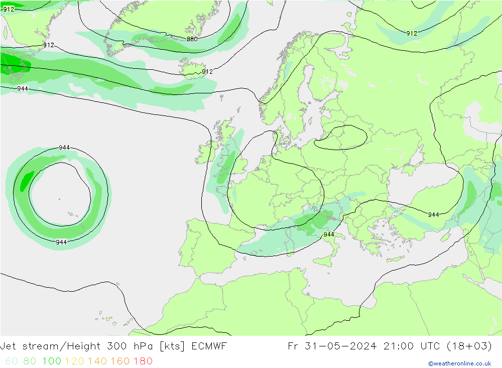Jet Akımları ECMWF Cu 31.05.2024 21 UTC