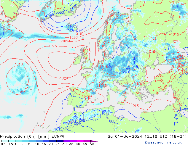 Z500/Regen(+SLP)/Z850 ECMWF za 01.06.2024 18 UTC