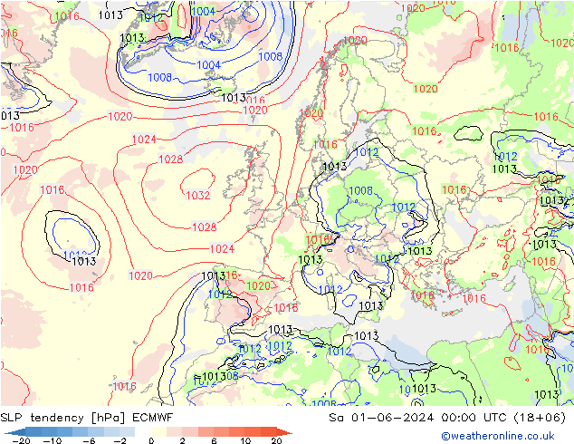SLP tendency ECMWF Sa 01.06.2024 00 UTC
