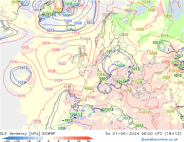 tendencja ECMWF so. 01.06.2024 06 UTC