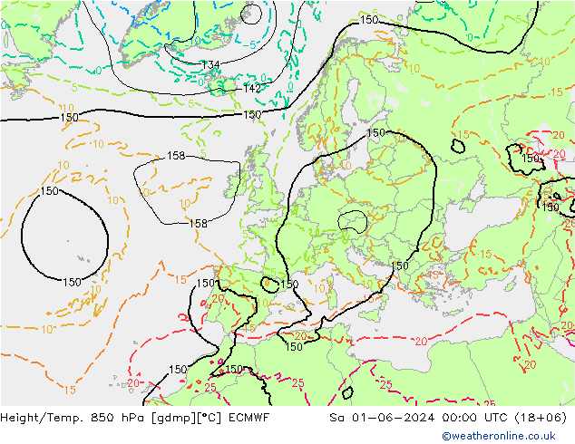 Z500/Rain (+SLP)/Z850 ECMWF sam 01.06.2024 00 UTC