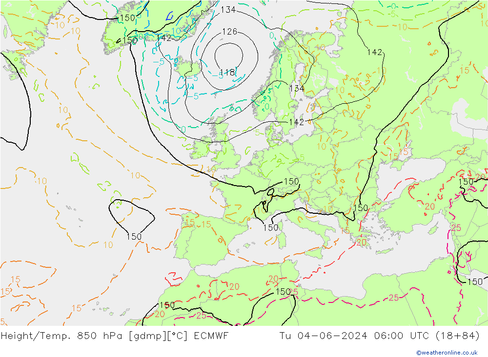 Z500/Rain (+SLP)/Z850 ECMWF Tu 04.06.2024 06 UTC