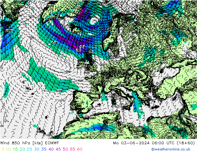  850 hPa ECMWF  03.06.2024 06 UTC