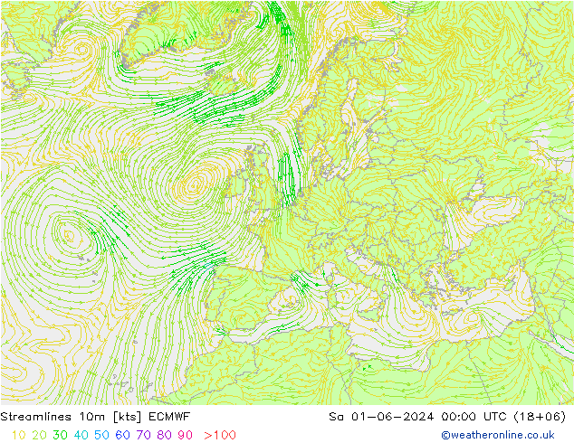 ветер 10m ECMWF сб 01.06.2024 00 UTC